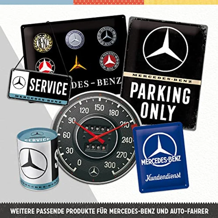 Nostalgic-Art Retro Wanduhr, Ø 31 cm, Mercedes-Benz – Tacho – Große Küchenuhr, Vintage Design – Bild 4