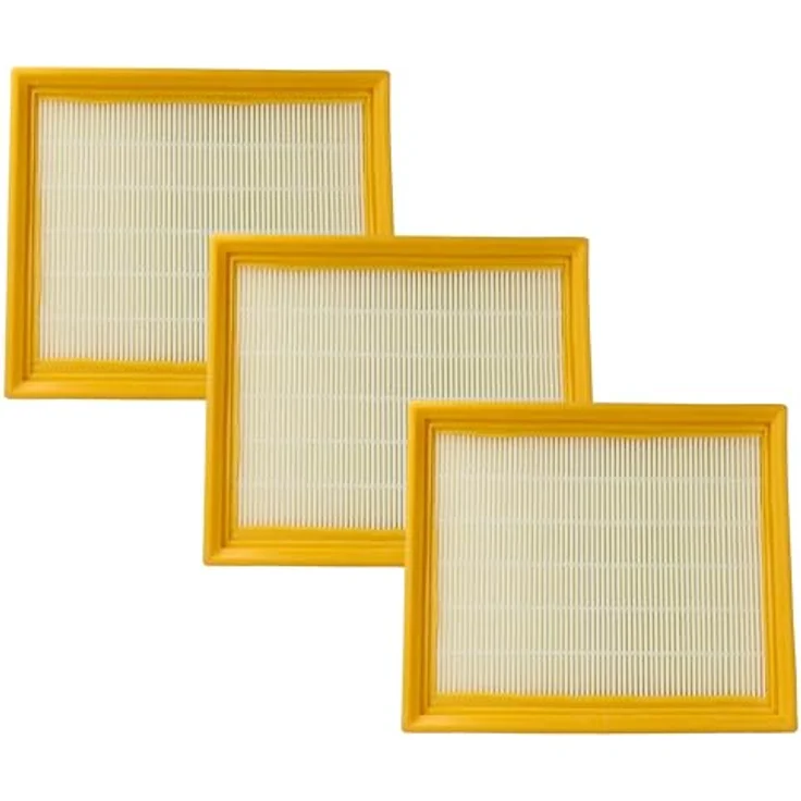vhbw HEPA-Filter-Set 3X für Lidl Parkside PPWD 30 A1 Staubsauger, gelb-weiß, für optimale Filterleistung und allergenfreie Raumluft – Bild 1