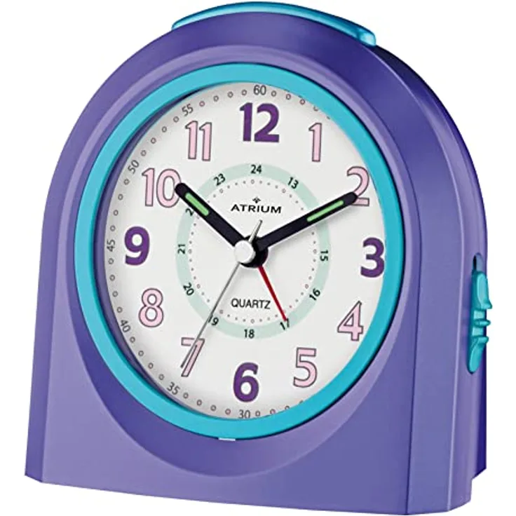 Atrium Kinderwecker A921-8, Lernwecker für Kinder mit fröhlichem Design, ideal als Geschenk zur Einschulung, für das Kinderzimmer