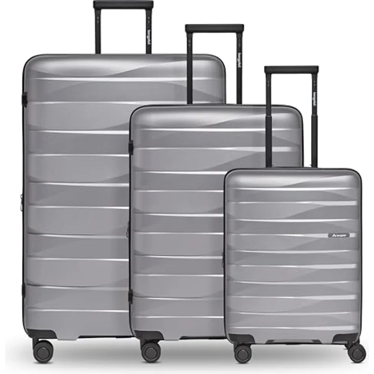 Bergpfeil Koffer-Set 3-teilig | Hochwertiges Polypropylen-Material, Dehnfalte, Doppelrollen & TSA-Schloss (Travel) – Bild 1