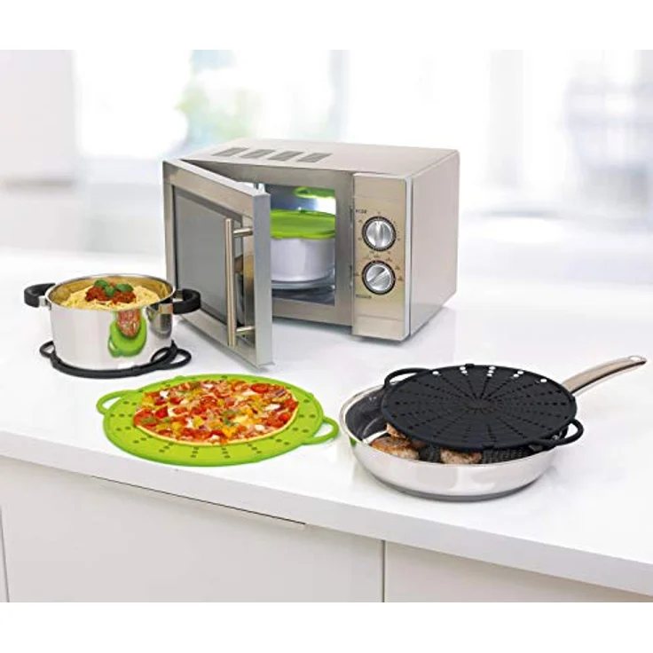 Emsa 514560 Spritzschutz, Ø 26 cm, Silikon, Anthrazit, Smart Kitchen – Bild 5