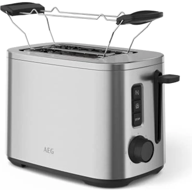 AEG T5-1-4ST Toaster Deli 5 / 7 Toasteinstellungen / Countdown-Timer / Stopp-, Auftau-, Aufwärmknopf / Automatische Zentrierung / Cool-Touch-Gehäuse / Breite Schlitze / Krümelschublade / Edelstahl – Bild 2