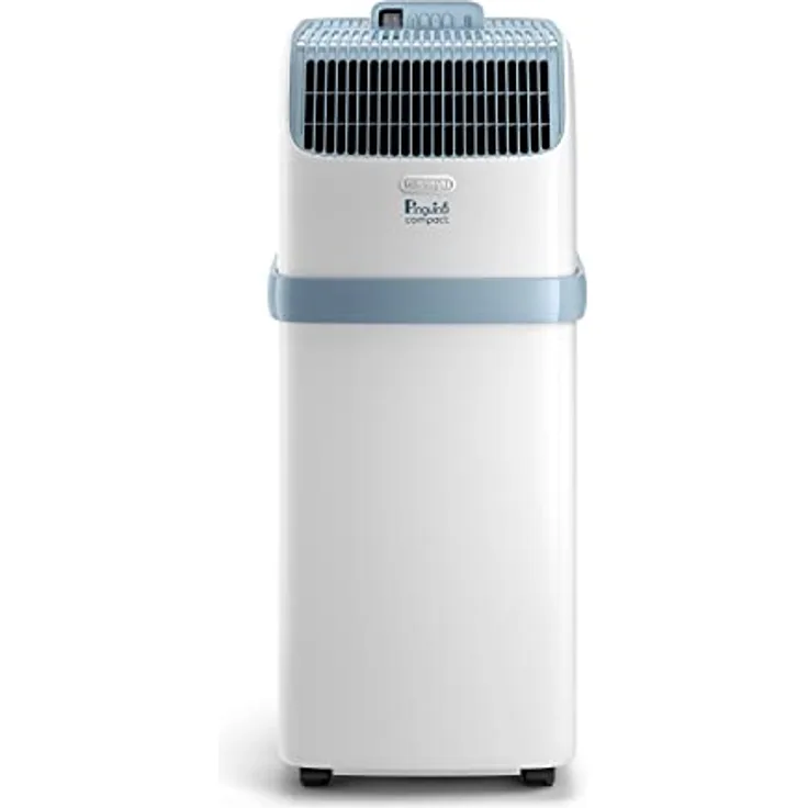 De'Longhi Pinguino Compact ES72 YOUNG, Mobiles Klimagerät mit 8.300 BTU/h, für Räume bis 60m³, Entfeuchtungsfunktion, 24-Stunden-Timer, Energieeffizienzklasse A, Weiß