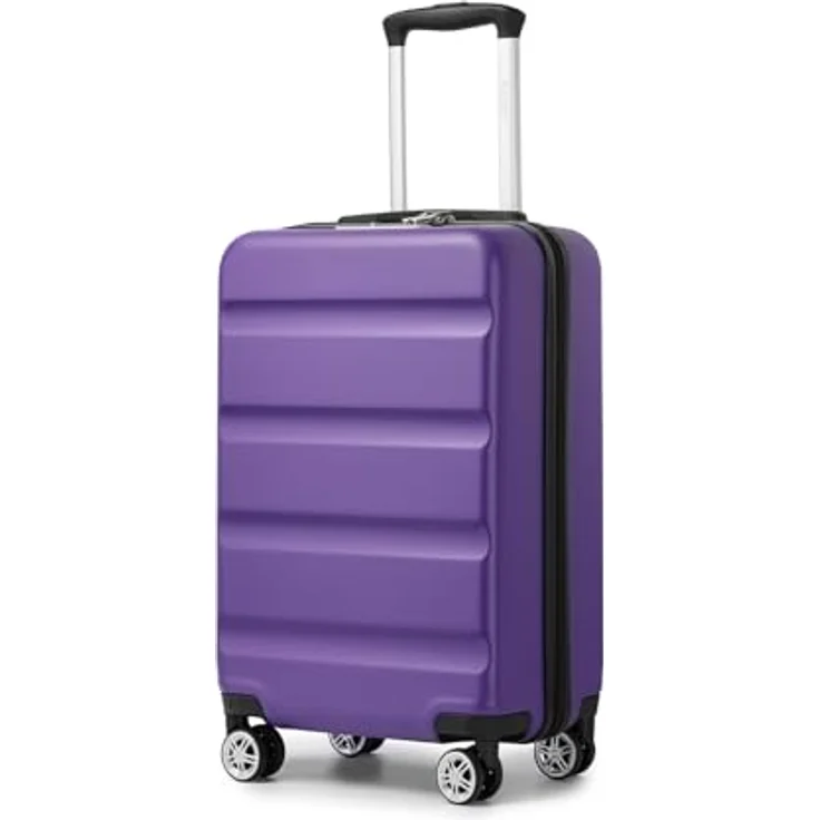 KONO Koffer Trolley Handgepäck 55x35x22cm, leichte Hartschale mit TSA-Schloss und 360° Doppelspinnrollen, Violett – Bild 1