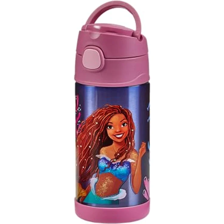 THERMOS kids FUNTAINER Trinkflasche 350ml, Edelstahl, Disney Meerjungfrau, 12h kalt, mit Strohhalm und Tragegriff, BPA-frei, für Schule und Kita – Bild 4