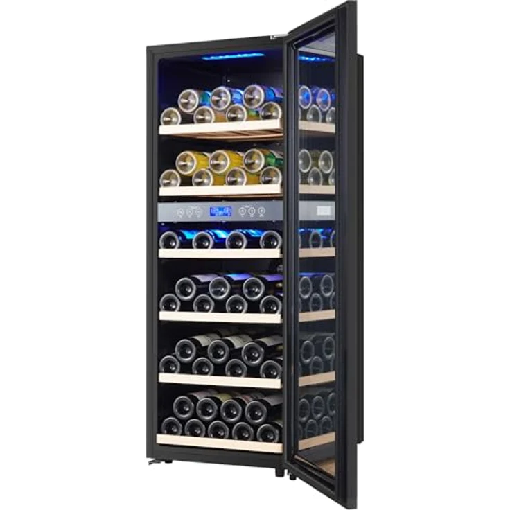 Kalamera Weinkühlschrank Upgedatet 2 Zonen für 73 Flaschen,200 Liter,Freistehend, KRC-200BFG – Bild 2