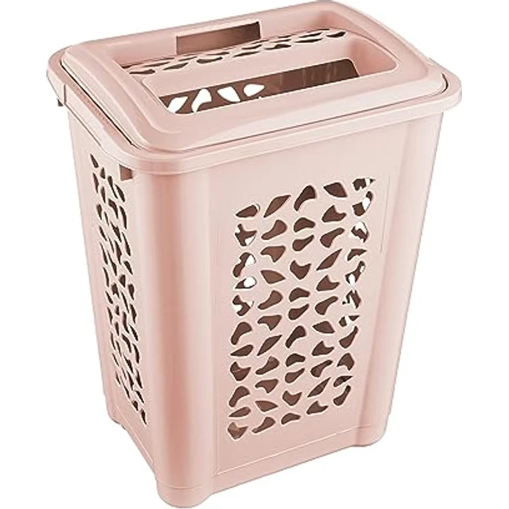 keeeper Wäschebox mit Einwurfschlitz und aufklappbarem Deckel, Luftdurchlässig, 60 l, Per, Nordic Pink – Bild 3