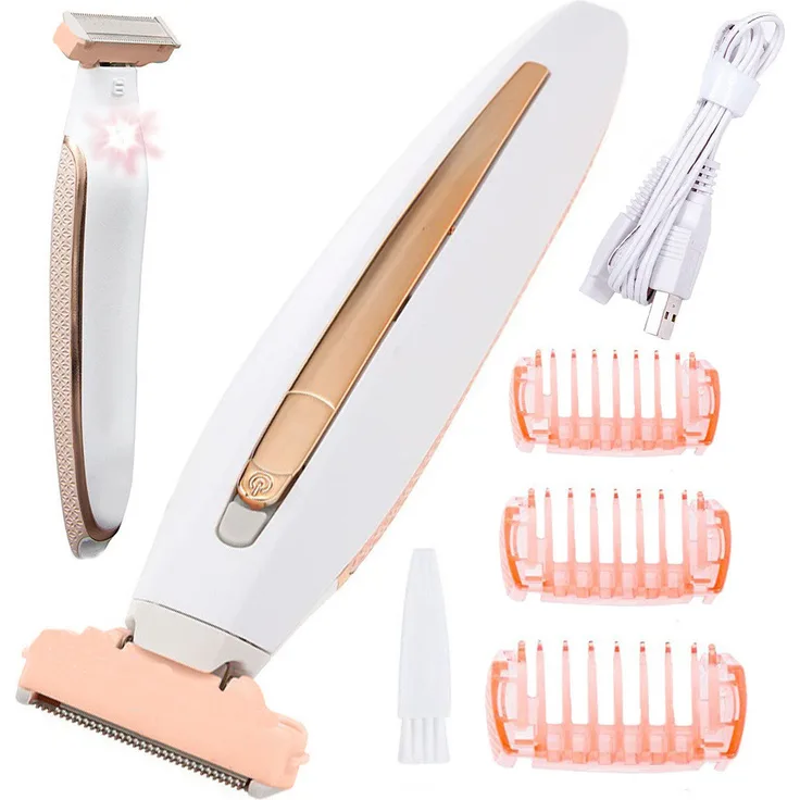 VerkGroup Epilierer Damen Köper Epilator Remover schmerzlos Epiliergerät Damenrasierer, weiß-rot-gold
