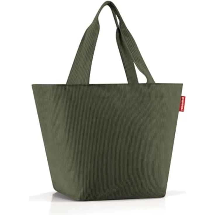 reisenthel shopper M cord dark matcha – Geräumige Hand- und Einkaufstasche aus wasserabweisendem Material mit Reißverschluss und festem Stand, 15 l Volumen – Bild 3