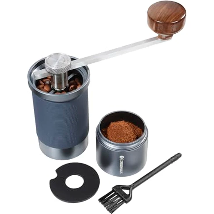 ZASSENHAUS Kaffeemühle MASTER manuell | Coffee Grinder Edelstahl mit einstellbarem Mahlwerk | Espressomühle, Grau – Bild 5