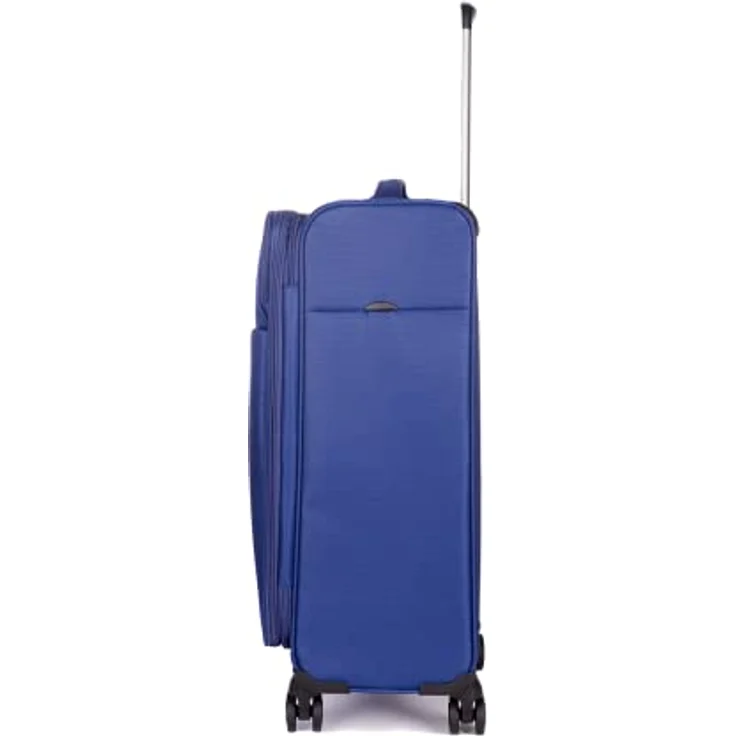 Stratic Light + Koffer Weichschale Reisekoffer Trolley Rollkoffer mittelgroß, TSA Kofferschloss, 4 Rollen, Erweiterbar, Größe M, Blau – Bild 3