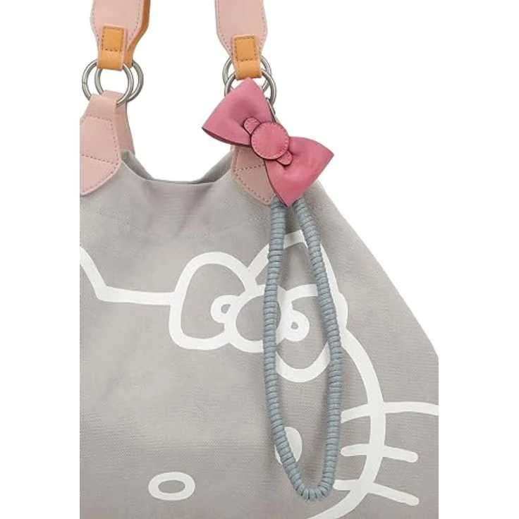 Fritzi aus Preußen Izzy Medium Hello Kitty, Canvas Shopper Tasche 42 cm, grau, 100% Baumwolle – Bild 7