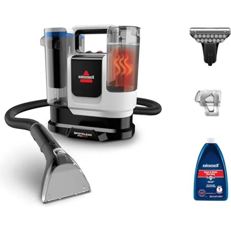 BISSELL SpotClean ProHeat Advanced, Teppichreiniger und Polsterreiniger mit 1125W Motor, hitzeaktivierter Reinigung, 6,3 m Reichweite, selbstreinigender Schlauch, Modell 3924N