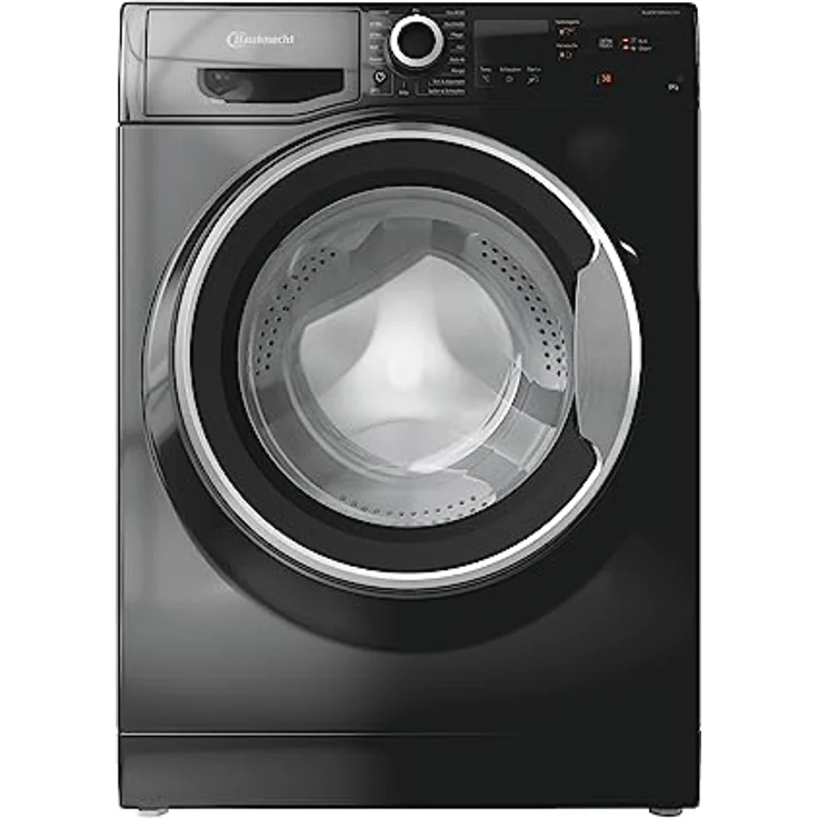 Bauknecht W8 S6300 A Waschmaschine Frontlader / 8kg / EEK A/Kurz 30 / Kurz 45 / Kraftvolle Fleckenentfernung/Anti-Allergie-Programm/Wolleprogramm/Schwarz/Langlebiger Inverter-Motor – Bild 1