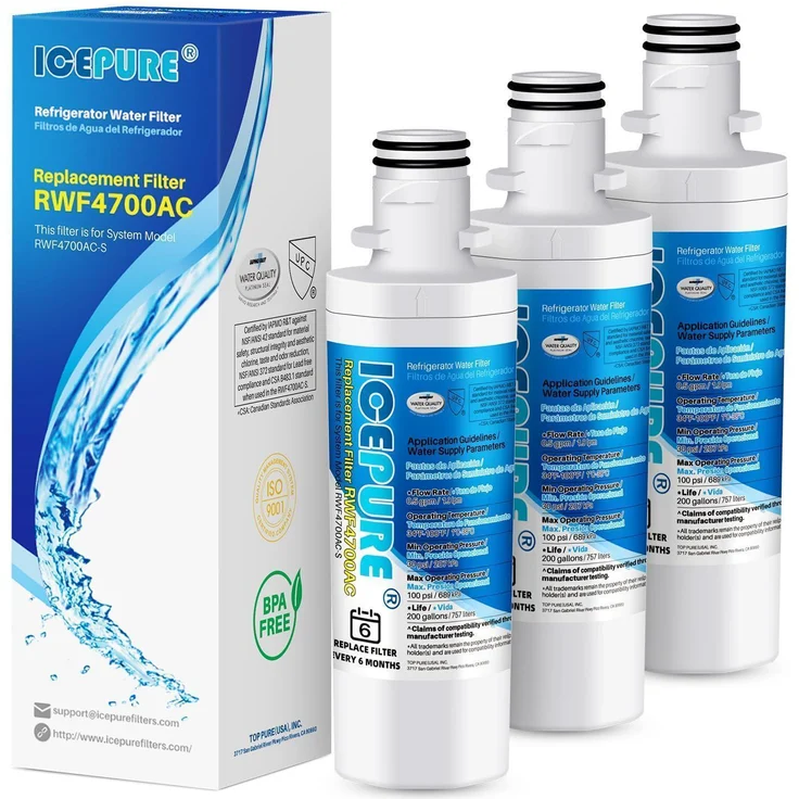 Icepure Kühlschrank-Wasserfilter LT1000P MDJ64844601, 3 Stück, kompatibel mit LG und Kenmore, NSF-zertifiziert