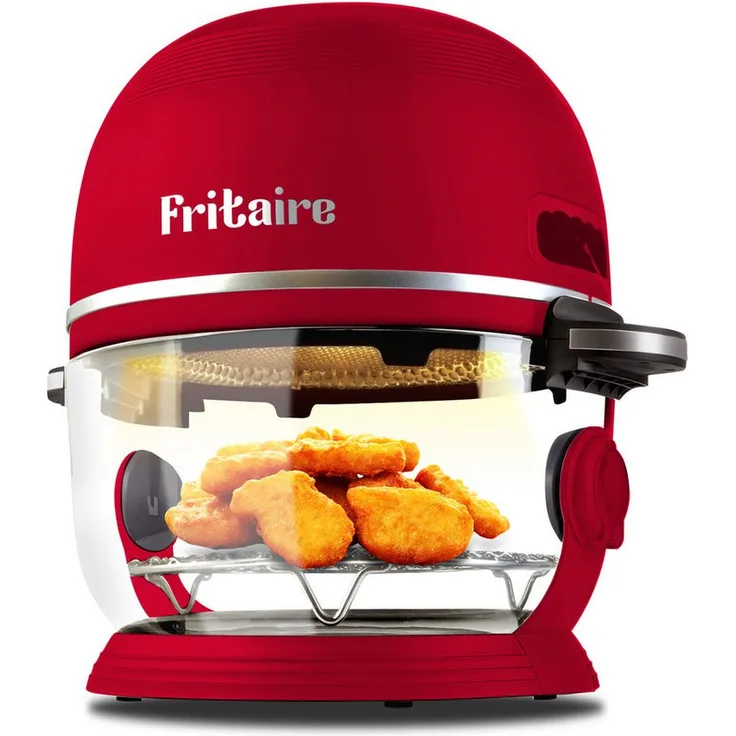 Fritaire Carbon8 Heißluftfritteuse, selbstreinigende Glasschüssel mit Drehspieß und One-Touch-Funktionen