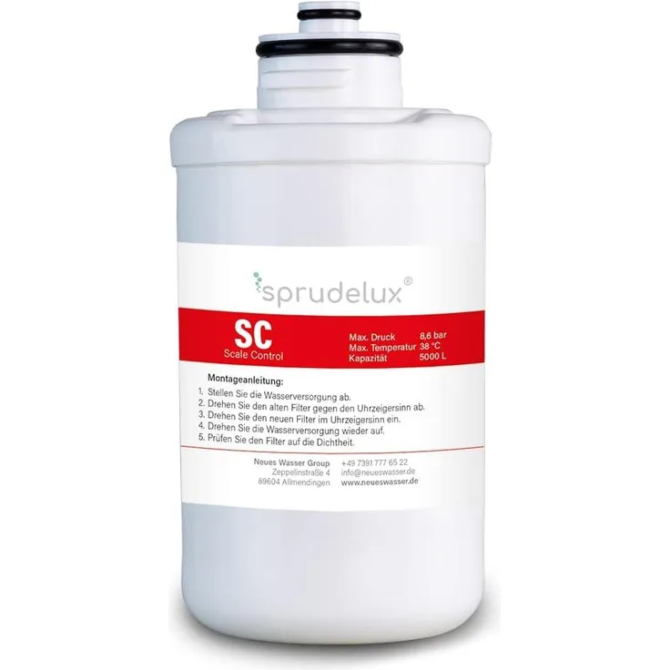 Neues Wasser QUOOKER Cube Antikalkfilter SCF – Ersatzfilter für Trinkwassersystem, 4-Zoll Kartusche, kompatibel mit QUOOKER CUBE