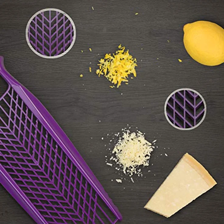 Börner Reibe PowerLine (Fein & Grob) • Küchenreibe für Gemüse, Obst und Käse • Gemüsereibe beidseitig verwendbar • Gemüsehobel • Käsereibe • Küchenhobel (Violett) – Bild 3
