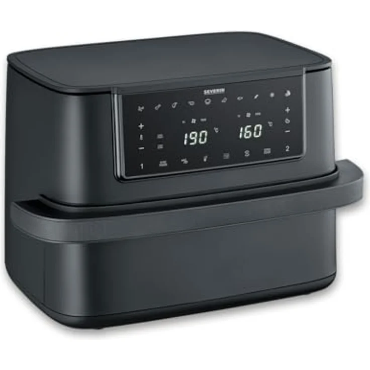 Severin Heißluftfritteuse FR 2490 "Flex Max Dual", 9 l, 2600 W, intelligente Heißluftzirkulation, Touch-Bedienung – Bild 2