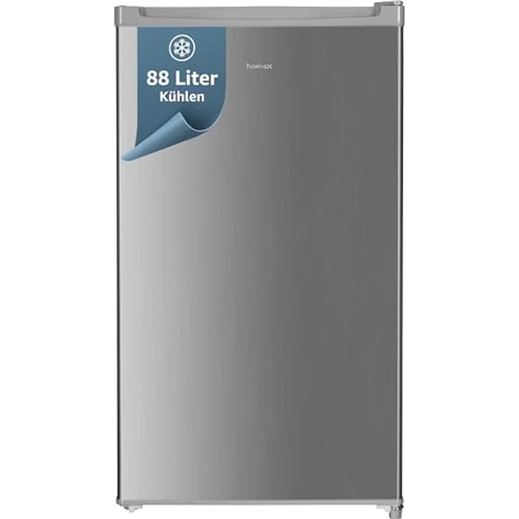 homeX CS1016-S Kühlschrank ohne Gefrierfach, freistehender Tischkühlschrank mit 88L Nutzinhalt, silber – Bild 1