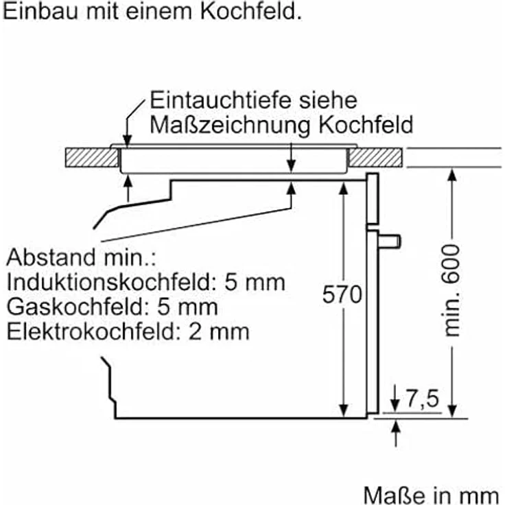 Neff Einbauherd-Set E1CCD2AK3 + M13R42N2, Elektrokochfeld EDX4B0 mit 71 l Nutzinhalt, 7 Beheizungsarten, Schwarz – Bild 8