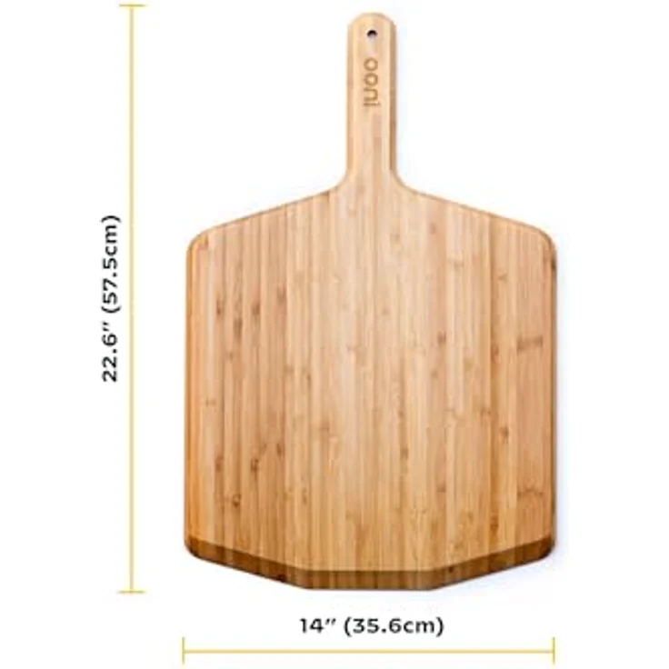 Ooni Pizzaschieber aus Bambus (35 cm) – Hochwertige Pizzaschaufel und Servierbrett für Ooni Pizzaöfen – Leichte, feuchtigkeitsbeständige Verarbeitung – Bild 2
