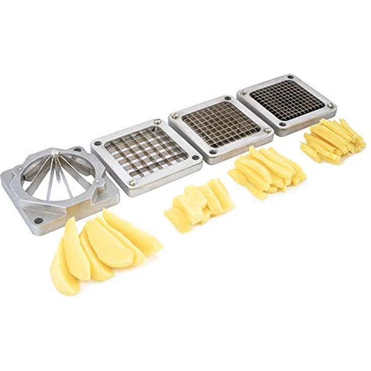 Zelsius Kartoffelschneider mit 4 Edelstahl Messer | 45 x 17 x 29,5 cm | Pommesschneider für Stifte oder Ecken | Gemüseschneider für Kartoffeln, Gemüse, Obst | Selbstgemachte Pommes Frites – Bild 4