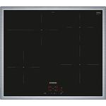Siemens EI645CFB6E iQ300, Induktionskochfeld, 60 cm, herdgesteuert, Schwarz, Mit Rahmen aufliegend, powerBoost, powerInduktion - schneller, sauberer und sicherer kochen, Timer