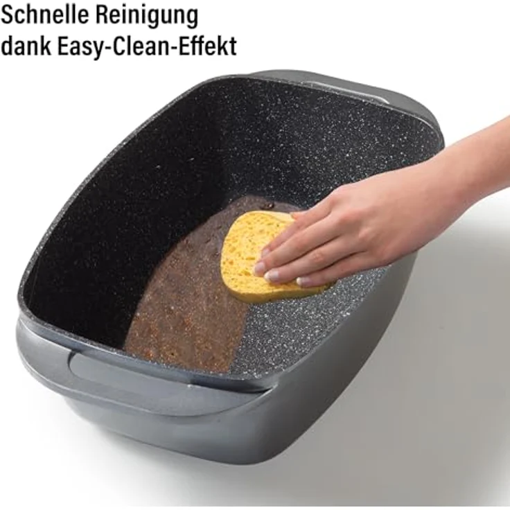 STONELINE XXL Bräter 43 x 26 cm, mit Aluguss-Deckel, induktionsgeeignet, Deckel als Auflaufform verwendbar – Bild 6