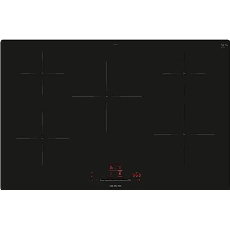 Siemens EH801HVB1E iQ100, Smartes Induktionskochfeld, 80 cm, Schwarz, flächenbündig, TouchSlider, Intelligente Dunstabzugsautomatik – das perfekte Zusammenspiel von Kochfeld und Dunstabzugshaube – Bild 1