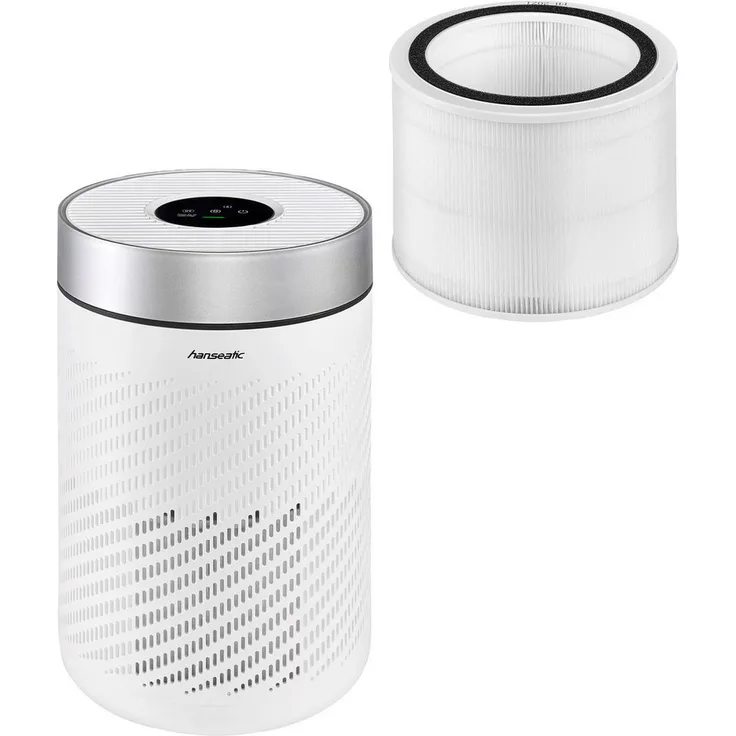 Hanseatic Luftreiniger KJ250, HEPA H13 Filtersystem für Räume bis 30 m², 22W, mit Ionentechnologie und LED-Display