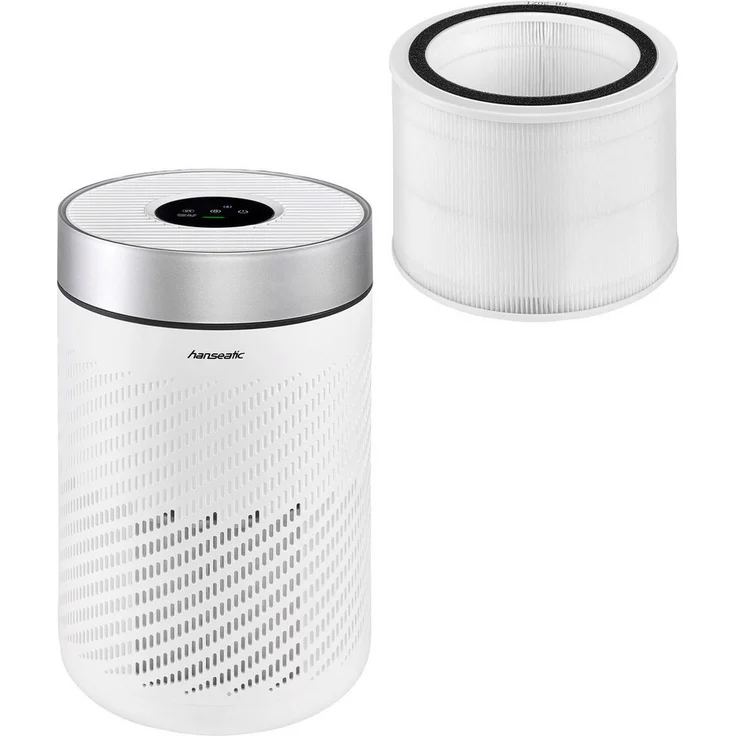 Hanseatic Luftreiniger KJ250, HEPA H13 Filtersystem für Räume bis 30 m², 22W, mit Ionentechnologie und LED-Display