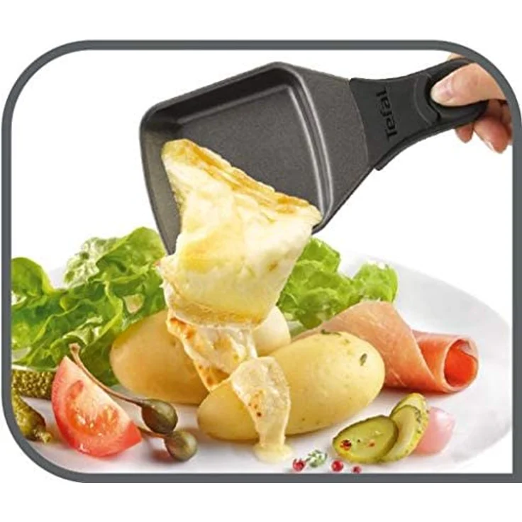 Tefal PR457B Pierrade Raclette-Grill, Steinplatte, 1350W, 10 Raclettepfännchen, Spülmaschinengeeignet, Antihaftbeschichtung, Grey Pepper, grau – Bild 3