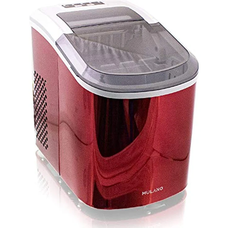 Mulano Eiswürfelmaschine Edelstahl Eiswürfelbereiter Ice Maker Icemaker (Rot) – Bild 2
