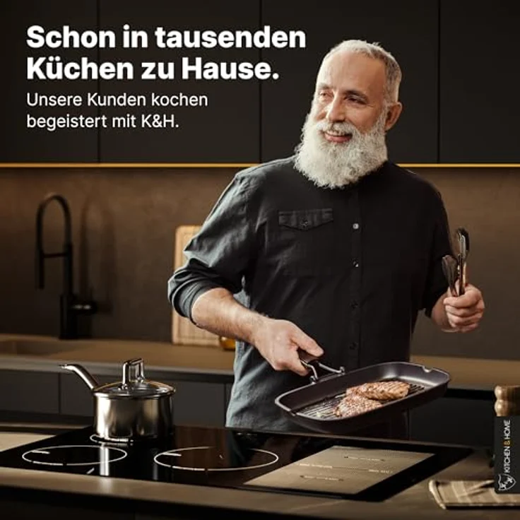 K&H Induktionskochfeld 80-IN-9200FLX, 5 Zonen Induktionskochplatte mit Sensor Touch Steuerung, autark, 80 cm, 9200 Watt, 17 Leistungsstufen, Glaskeramik Oberfläche – Bild 5