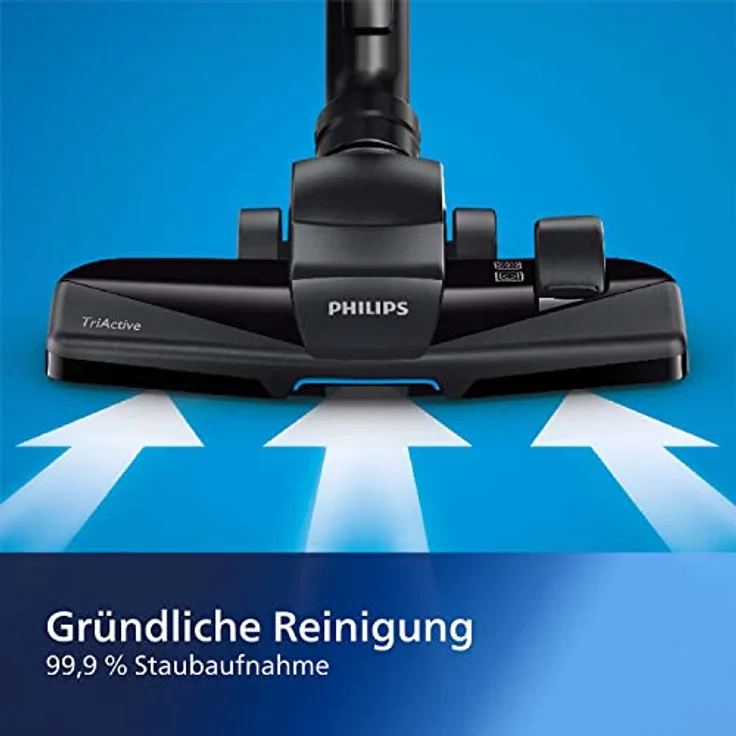 Philips XD3110 | 09, Performer Kompaktstaubsauger mit Beutel Serie 3000, 99,9% Staubaufnahme, 900 W, Allergiefilter, blau – Bild 4