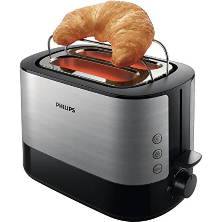 Philips HD2639-90 ? Toaster (730 W, extra großer Schlitz, Zubehör für Sandwichs), Schwarz und Silber – Bild 3
