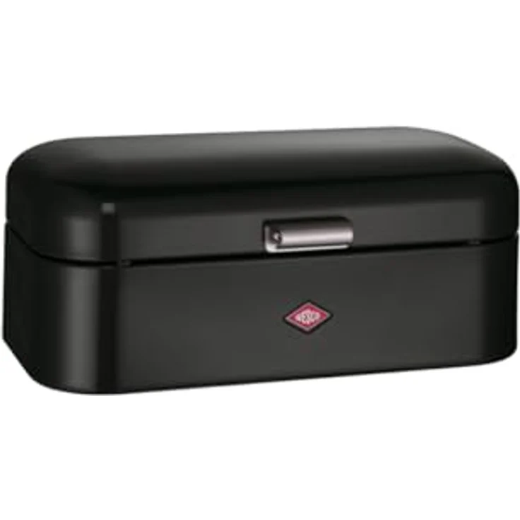 WESCO Grandy Brotkasten, schwarz, pulverbeschichtetes Stahlblech, Lüftungslöcher und stabiler Handgriff, 41 x 25,5 x 16,5 cm – Bild 1