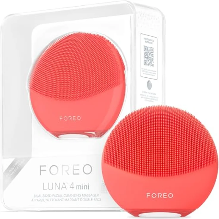 FOREO LUNA™ 4 mini Coral, Gesichtsreinigungsbürste mit 8.000 T-Sonic™ Pulsationen, zweiseitiger Anwendung und 30-sekündigem Glow-Boost-Modus – Bild 1