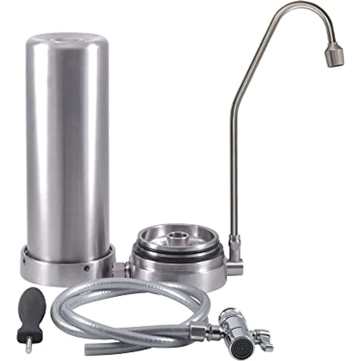 WatPass® INOX Wasserfilter | massives Edelstahlgehäuse | hochwertiger Silikonschlauch | geeignet für Verwirbler – Bild 2