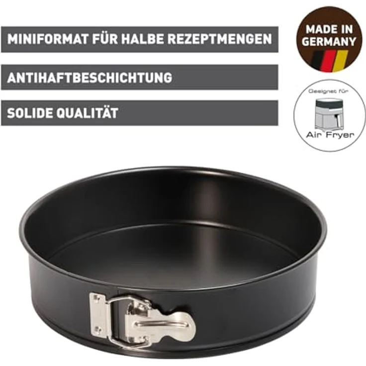 Kaiser Classic Springform, mit Flachboden, Ø 20 cm, runde Backform, auslaufsicher, antihaftbeschichtet, schwarz – Bild 3