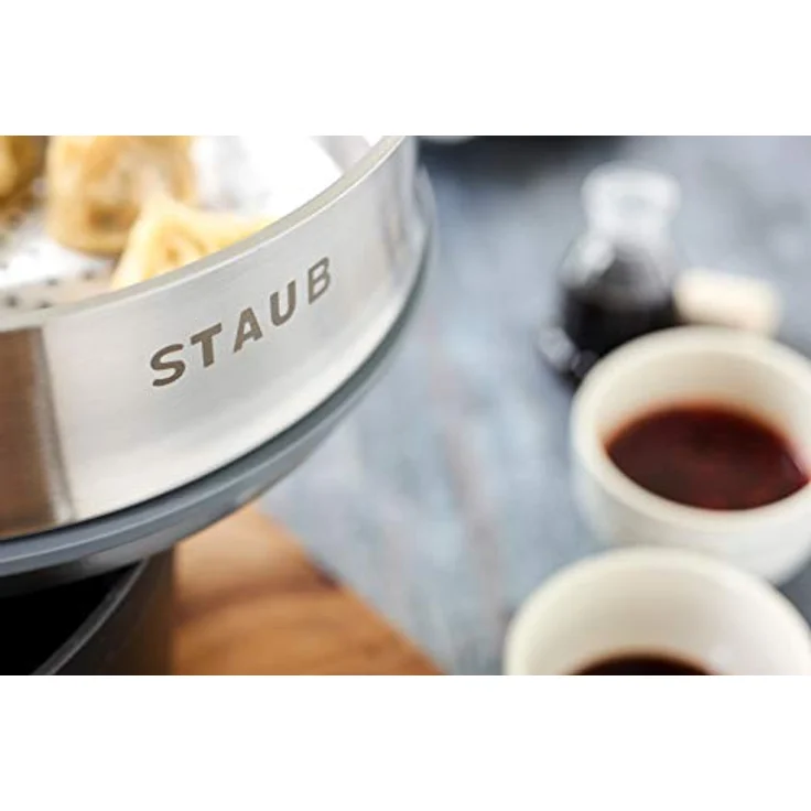 STAUB Gusseisen Bräter-Cocotte, mit Dämpfeinsatz, rund 26 cm, 5,2 L, graphit - grau – Bild 8