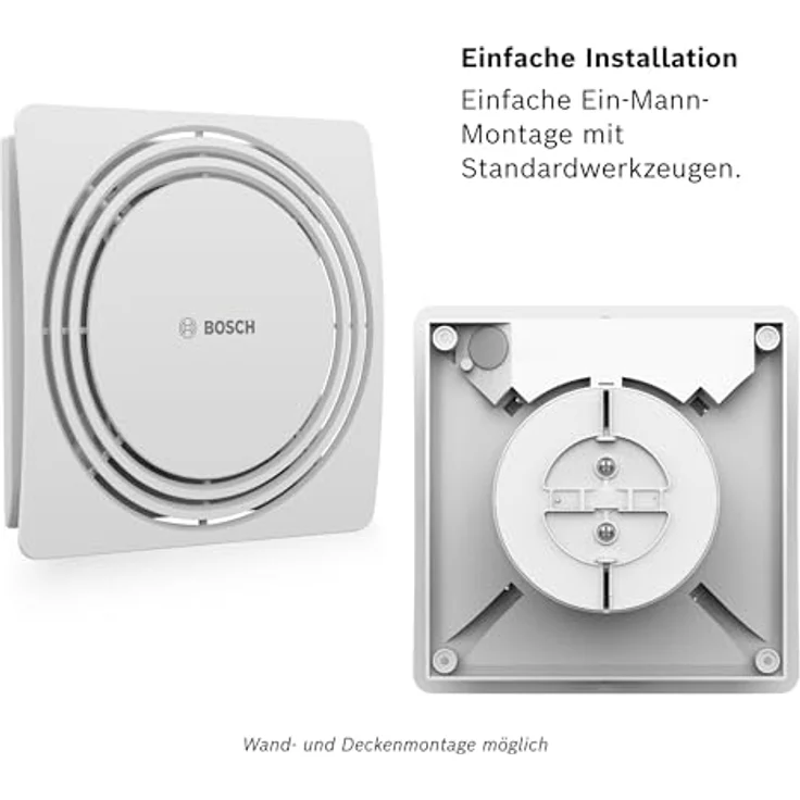 Bosch Badlüfter Fan 1900 W100, leiser Ventilator zur Bekämpfung von Feuchtigkeit und Schimmel, aktiviert durch Lichtschalter – Bild 5