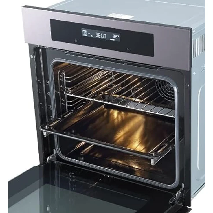 Herdset Einbau Backofen u. Schräghaube Dunstabzugshaube 60 cm Blacksteel Respekta – Bild 5