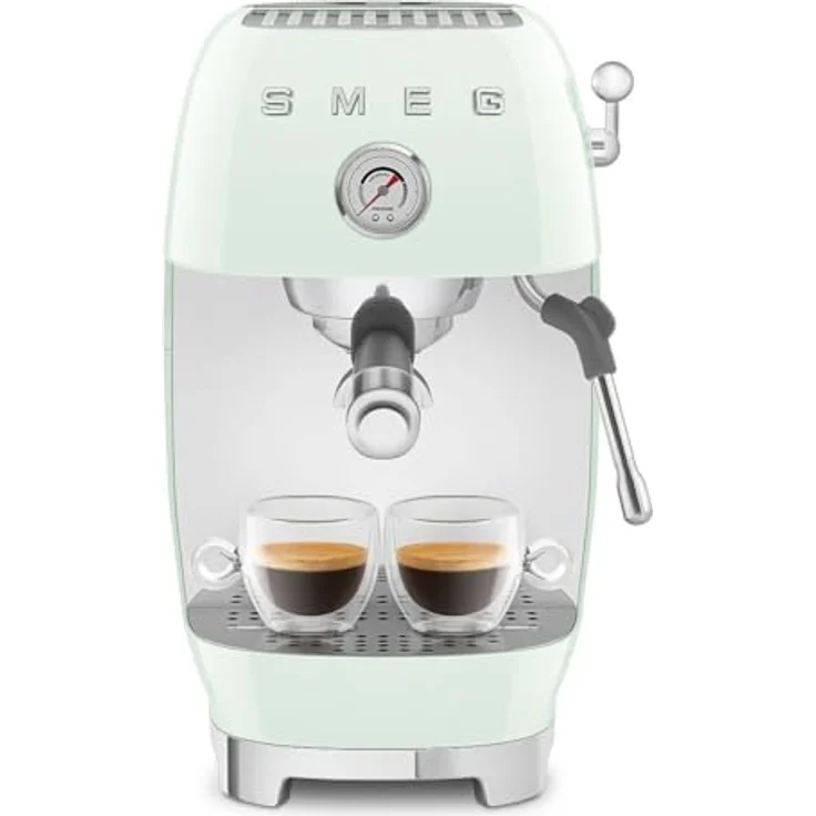 Smeg ECF03PGEU, Premium Siebträgermaschine im 50’s Style, Pastellgrün, mit Cold-Brew-Funktion und manueller Dampflanze – Bild 5