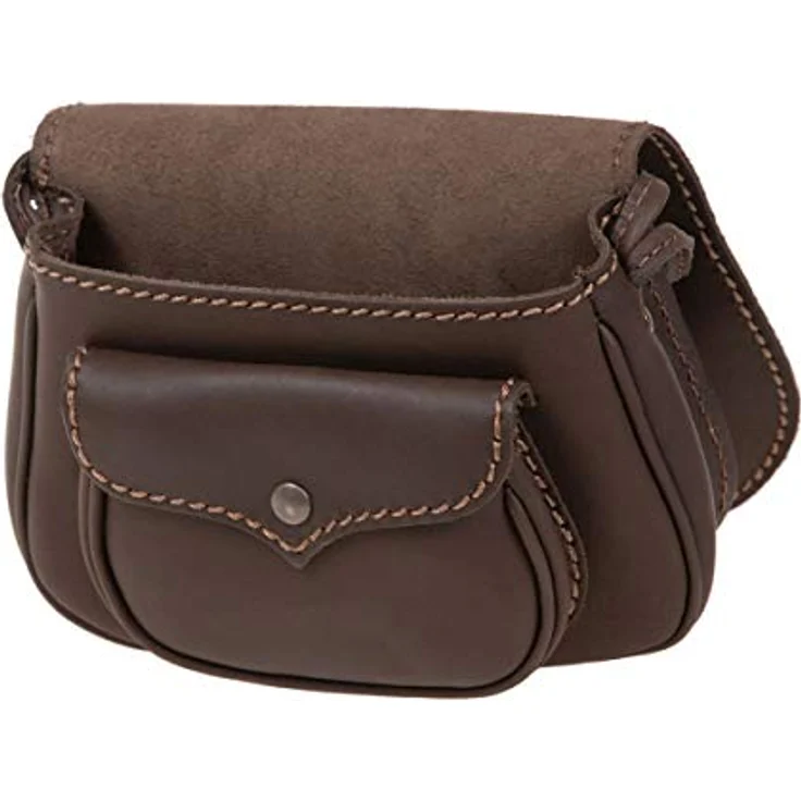 Mika Bonny Umhängetasche, 100% Leder, dunkelbraun, 23 cm x 8 cm x 18 cm – Bild 3