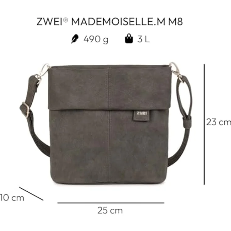 Zwei Umhängetasche Mademoiselle, 100% Polyurethan, abnehmbarer Tragegriff, verstellbarer Umhängegurt – Bild 2