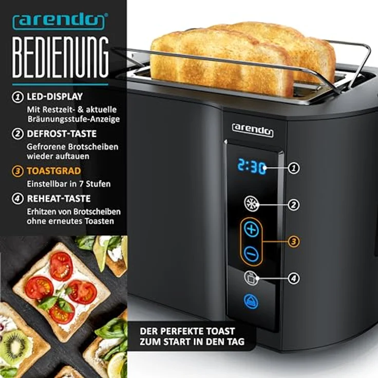 Arendo Sevencook Edelstahl Eierkocher, 7 Eier, 400 W, Härtegrad einstellbar, Warmhaltefunktion – Bild 5