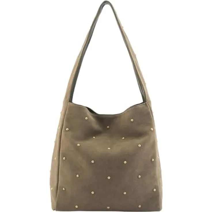 FredsBruder The Beaded One, Schultertasche aus Leder 32 cm, stilvolle Handtasche in hochwertiger Verarbeitung
