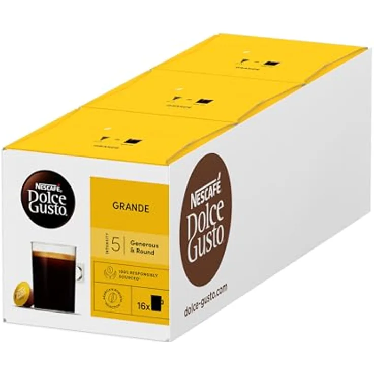Nescafé Dolce Gusto Grande, Kaffee, Kaffeekapsel, 3er Pack, 3 x 16 Kapseln